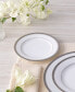 Charlotta Platinum 4 Piece Bread Butter and Appetizer Plates Set, Service for 4