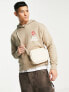ADPT oversized washed hoodie with rose back print in beige