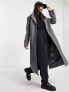 Фото #1 товара Weekday Daphne double breasted formal maxi coat in dark grey