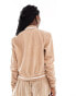 Lioness velour zip through jacket co-ord in beige