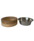 Country Living Eco-Friendly Mango Wood Dog Bowl, Stainless Steel Pet Feeder, Durable & Stylish Dish, Available in 3 Sizes, Sustainable Dog Feeding Solution (1 Quart)