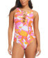 Фото #1 товара Women's One-Piece Printed Cut-Out Swimsuit