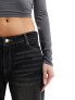 Bershka baggy flared jeans in dirty black
