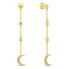 Charming gold-plated earrings Moon with zircons EA838Y