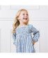 ფოტო #6 პროდუქტის Baby Girls Long Sleeve Calvary Twill Smocked Front Dress