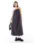 Фото #1 товара Mango ruched halter neck midi dress in grey