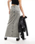 Фото #2 товара Calvin Klein Jeans front split denim maxi skirt in mid wash