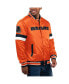 Фото #1 товара Men's Orange Chicago Bears Home Game Satin Full-Snap Varsity Jacket