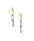 ფოტო #1 პროდუქტის Two-Tone Glass Stone Paper Clip Fish Hook Drop Earrings