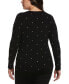 ფოტო #2 პროდუქტის Plus Size Embellished Long Sleeve Sweater