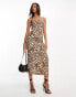 Urban Revivo leopard print bandeau midaxi dress in multi