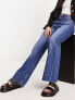 Фото #5 товара Mango mid rise wide leg jeans in mid blue