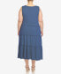 Фото #2 товара Plus Size Scoop Neck Tiered Midi Dress