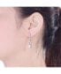 Sterling Silver Clear Cubic Zirconia Pear Lite Dangle Earrings