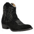 Dingo Daisy Mae Embroidery Round Toe Zippered Cowboy Booties Womens Black Casual