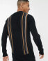 Threadbare crew neck stripe jumper in black