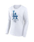 Фото #2 товара Women's White Los Angeles Dodgers Lightweight Fitted Long Sleeve T-shirt