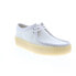 Фото #3 товара Clarks Wallabee Cup 26166218 Mens White Oxfords & Lace Ups Casual Shoes