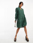 Фото #2 товара Y.A.S broderie mini smock dress in green