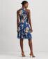Фото #2 товара Women's Floral Belted Crepe Sleeveless Dress