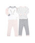 ფოტო #1 პროდუქტის Gertex Dream Infant Girls 4 Piece Mix and Match Pajama Set