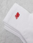 New Balance red logo mid sock 3 pack in white