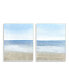 Фото #1 товара Coastal Seafoam Beach Waves Soft Tide Landscape Art, Set of 2, 10" x 15"