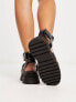 Фото #3 товара ASOS DESIGN Wide Fit Factor buckle hardware fisherman flat sandals in black