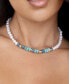 Фото #4 товара Cultivated Pearl Beaded Blue Mixed Gemstone Necklace