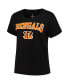 Фото #2 товара Women's Black Cincinnati Bengals Plus Size Arch Over Logo T-shirt