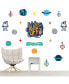 Фото #1 товара Blast Off to Outer Space - Nursery Vinyl Wall Art Stickers - Wall Decals - 20 Ct