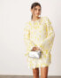 ASOS EDITION stacked multi sequin loose fit mini dress in yellow