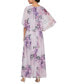 Petite V-Neck FloraL-Print A-Line Gown