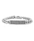 Simulated Gray Diamonds Cuban Link ID Bracelet