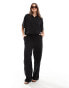 Фото #1 товара Vero Moda mix & match linen wide leg tie waist trousers in black