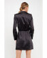 ფოტო #3 პროდუქტის Women's Long Sleeve Satin Mini Dress