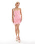 Фото #2 товара Labelrail x Olivia Grace Herring floral print towelling mini dress in pink