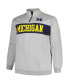 Фото #2 товара Men's Heather Gray Michigan Wolverines Big and Tall Fleece Quarter-Zip Jacket
