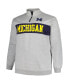 Men's Heather Gray Michigan Wolverines Big and Tall Fleece Quarter-Zip Jacket