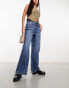 Фото #8 товара ASOS DESIGN wide leg dad jean in dark blue