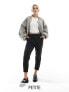 Фото #1 товара Vero Moda Petite straight leg trousers in dark grey melange