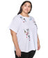 Фото #3 товара Plus Size Embroidered T-Shirt, Created for Macy's