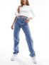 Фото #1 товара Calvin Klein Jeans high rise straight leg jeans in light wash