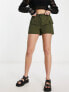 Фото #4 товара Only exclusive cargo shorts with toggle fastening in khaki