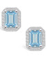 Фото #3 товара Серьги Macy's Aquamarine Diamond Halo