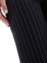 New Look formal wide leg trousers in black pinstripe