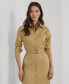 Women's Belted Long-Sleeve Shirtdress Бежевый, 2 - фото #4