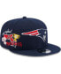 Фото #1 товара Men's Navy New England Patriots Icon 9FIFTY Snapback Hat