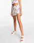 Фото #4 товара Pull&Bear high waisted mini skirt in pink floral print