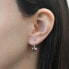 Silver heart earrings with Swarovski 31299.3 Rose